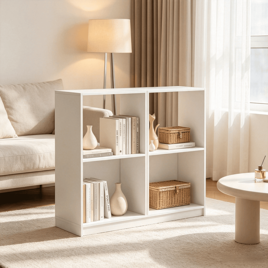 Set of 2 3-Tier Bookshelves Open Storage Freestanding Display Shelves Home Office Organization Decor