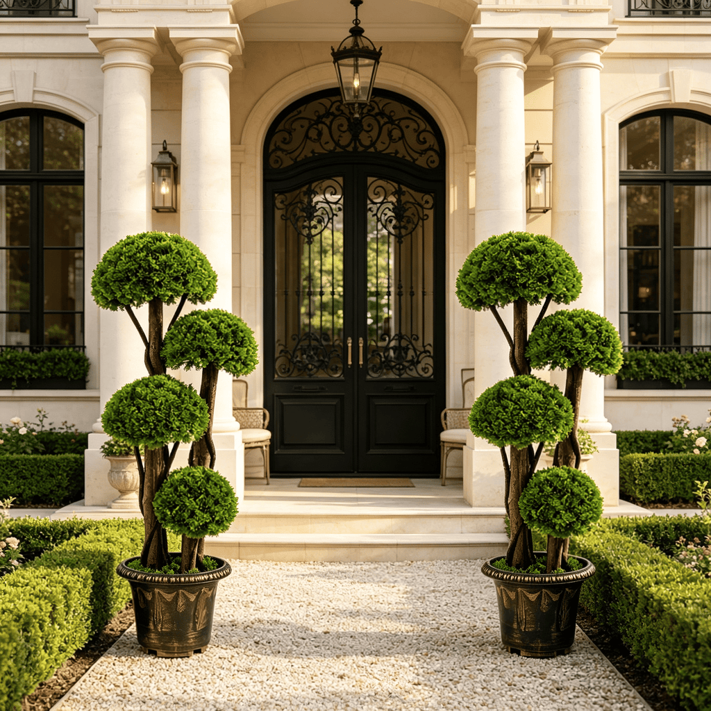 Set of 2 3FT Artificial Cypress Topiary Trees Realistic Greenery with Spiral Vines for Home Decor