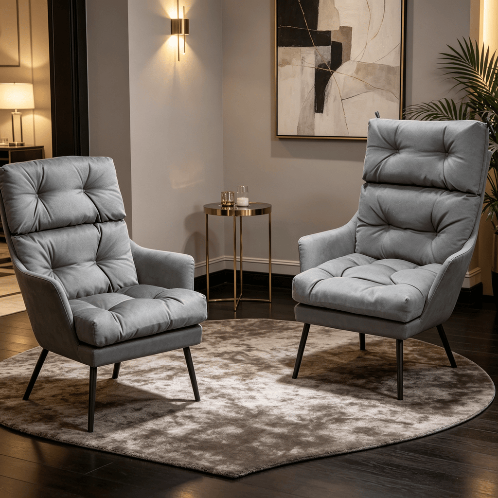 Set of 2 High-Back Chair Cushions with Adjustable Height for Office Chair Ergonomic Seat Pad Support Comfort