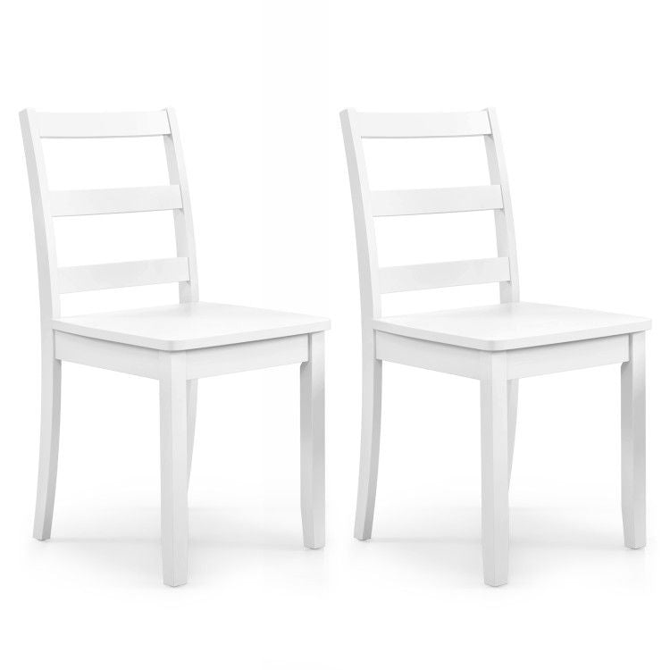 Set of 2 Modern Kitchen Dining Chairs with Solid Rubber Wood Structure