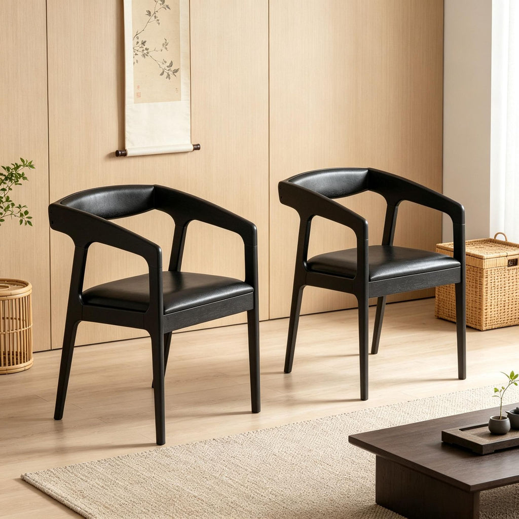 Set of 2 Upholstered Armchairs with Cozy Backrest And Padded Seat Cushion for Comfortable Seating