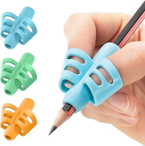 Set of 3 Grippies - Pencil Grips for Kids Ergonomic Writing Aid for Children and Adults