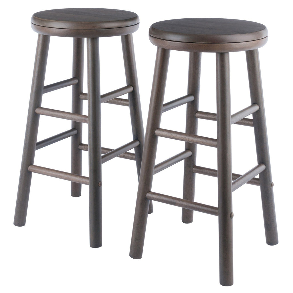 Shelby 2-Pc Swivel Seat Counter Stool Set; Oyster Gray