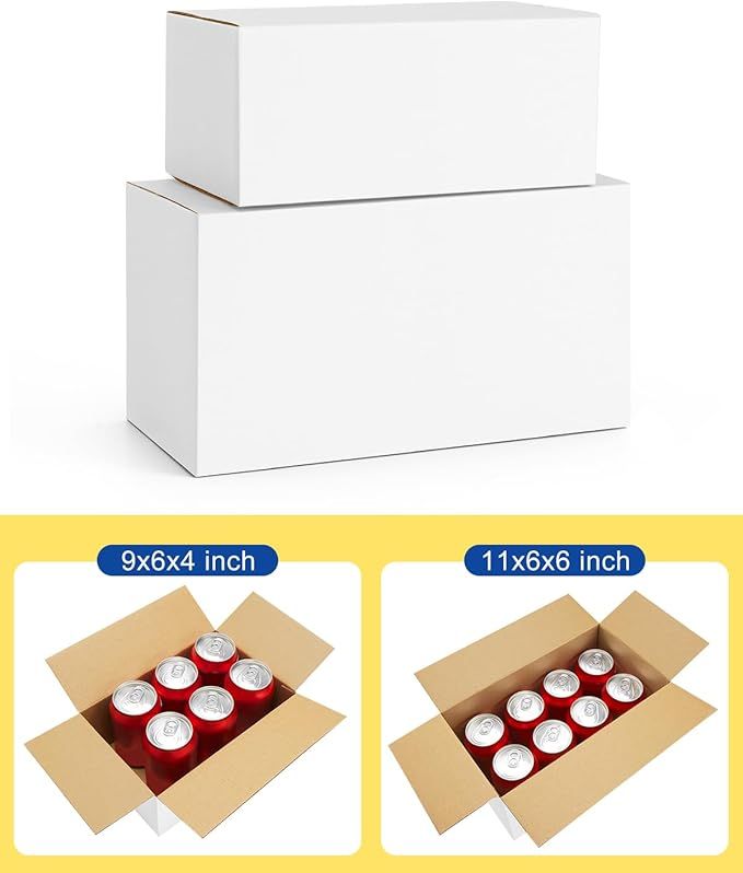 Shipping-Boxes-40-Pack Small-Shipping-Boxes-Mailer, White Corrugated-Cardboard-Boxes-for-Packing