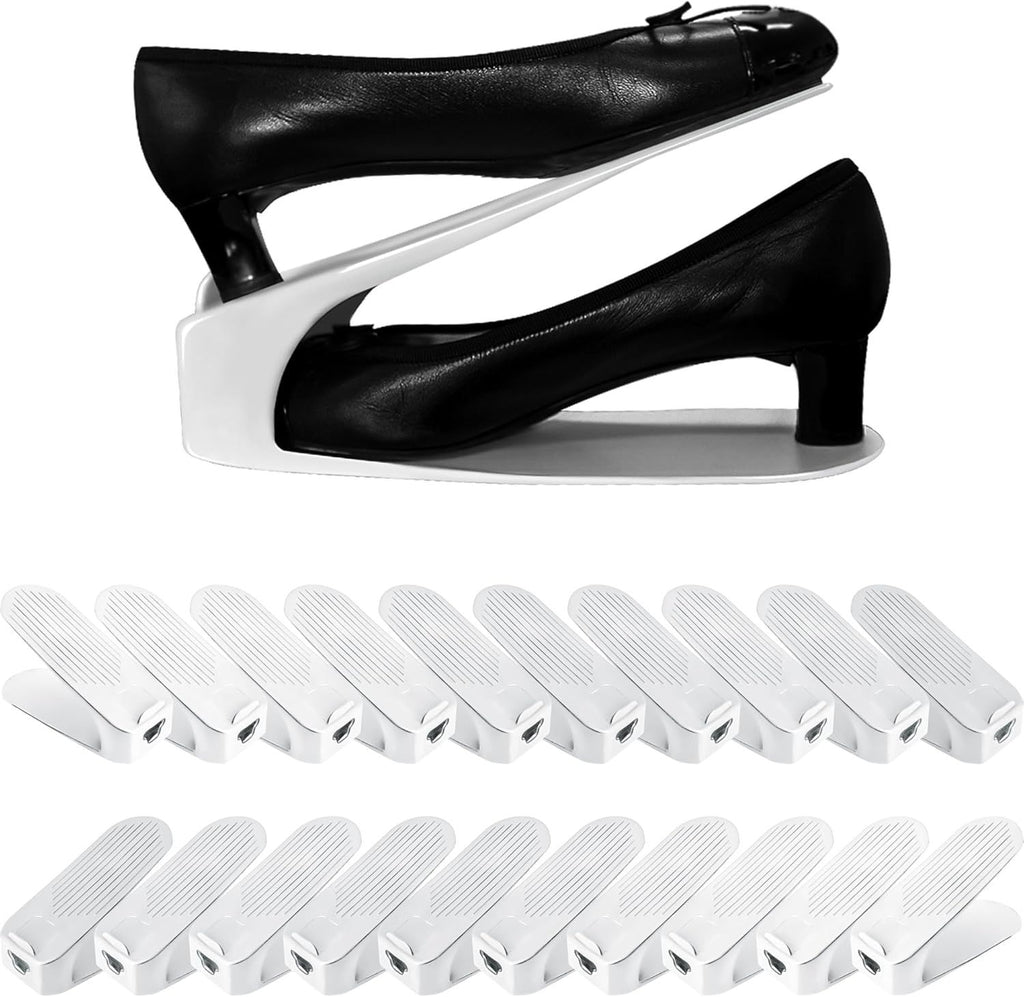 Shoe Slot Organizer 10 Pack, Space-Saving Stackers for Closet, Entryway & Shoe Rack | No Assembly Needed
