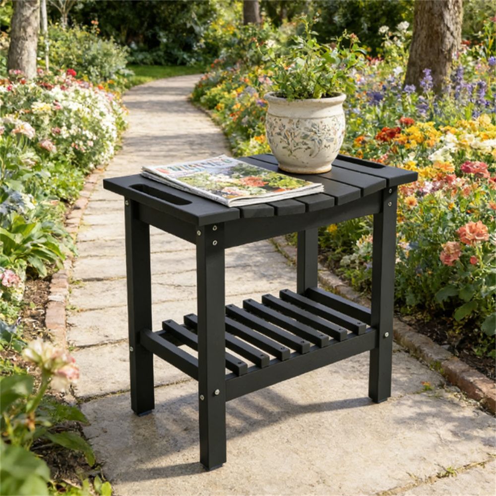 Shower bench, storage bench, small side table, coffee table, black