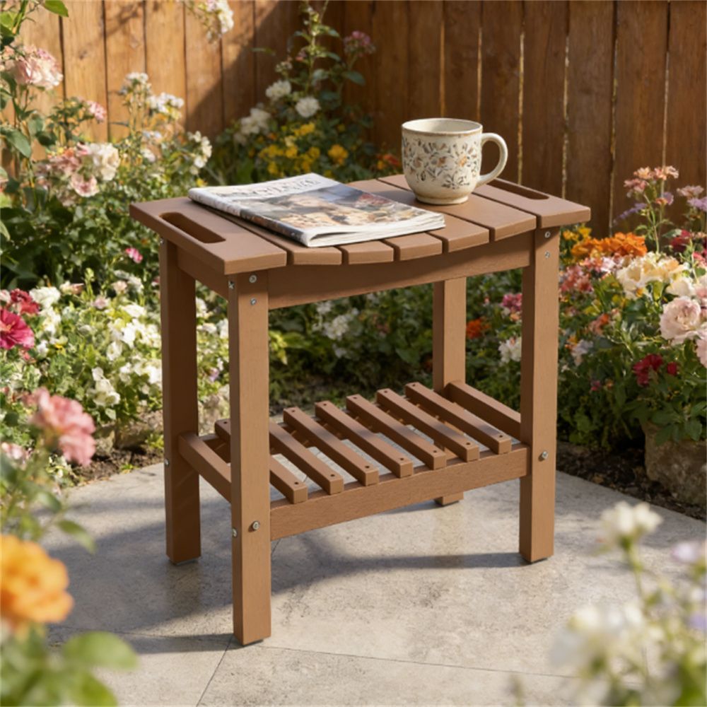 Shower bench, storage bench, small side table, coffee table, brown