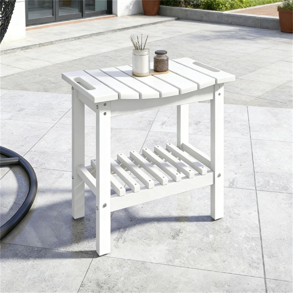 Shower bench, storage bench, small side table, coffee table, white