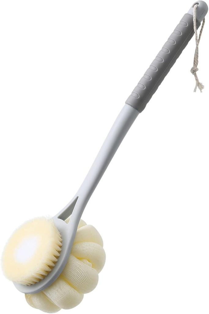 Shower Body Brush,Soft Bristles and Beautiful Pumpkin Loofah 14" Long Handle Back Scrubber Bath Mesh Sponge for Skin Exfoliating Bath,Massage Bristles Suitable for Wet or Dry,Men and Women