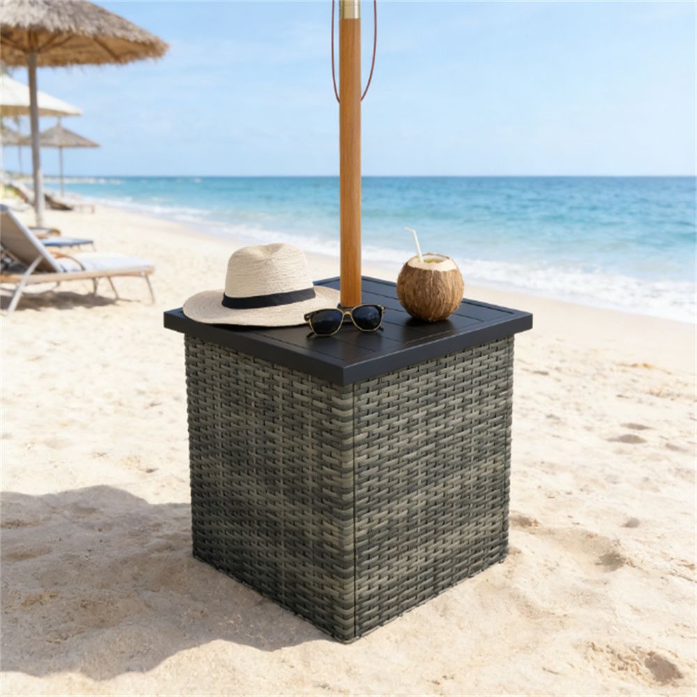 Side table, square table, coffee table, outdoor side table, mixed gray