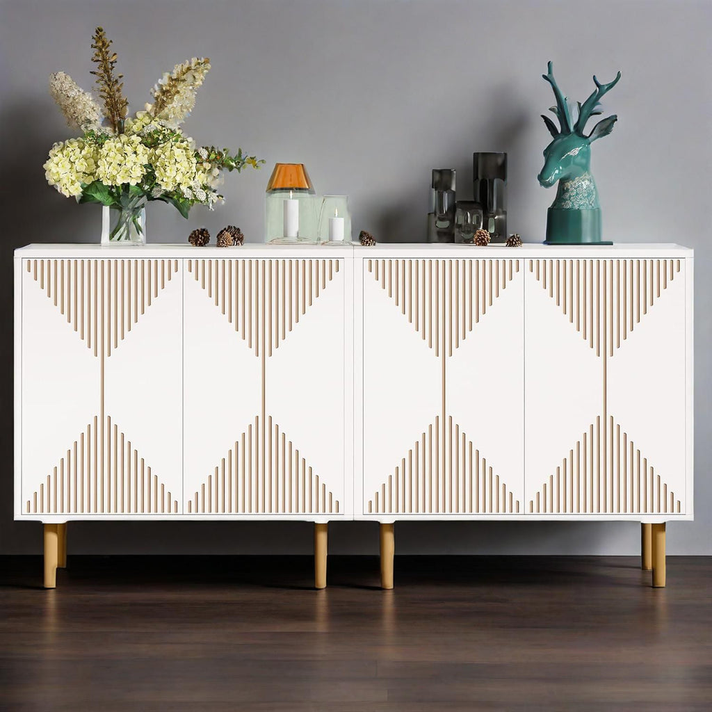 Sideboard Buffet Cabinet, Modern Sideboard Cabinet with 4 Doors