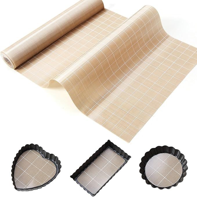 Silicone Baking Mat Roll 12IN*8FT Free Cutting, Non-Slip Pastry Mat, Non-Stick Reusable Air Fryer Liner, Oven Liners, Counter Mat, Freeze Dryer Mat, Easily Cut to Size Fit All Ovens Pans Tins Dishes
