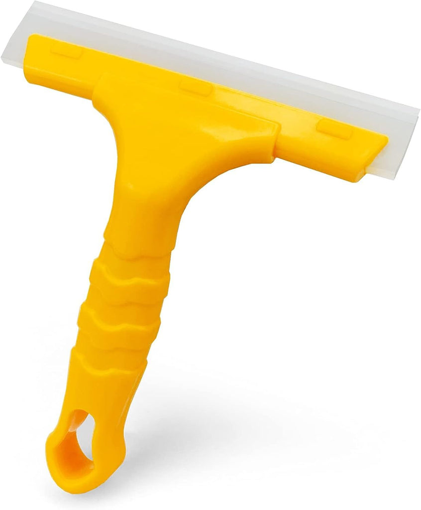 Silicone Blade Small Squeegee, Shower Glass Squeegee, Window Tint, for Window, Bathroom Mirrors, Shower Door and Car Windshield, 5.5x5.5inch, Yellow