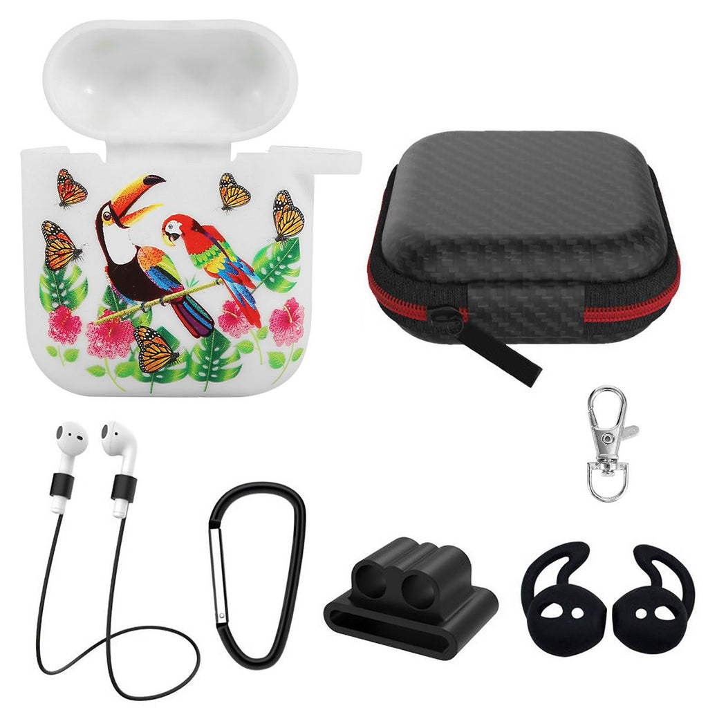 Silicone Case for Apple AirPod 1 2 AirPods Protective Cover Skin w/Strap Ear Hooks Watch Band Holder