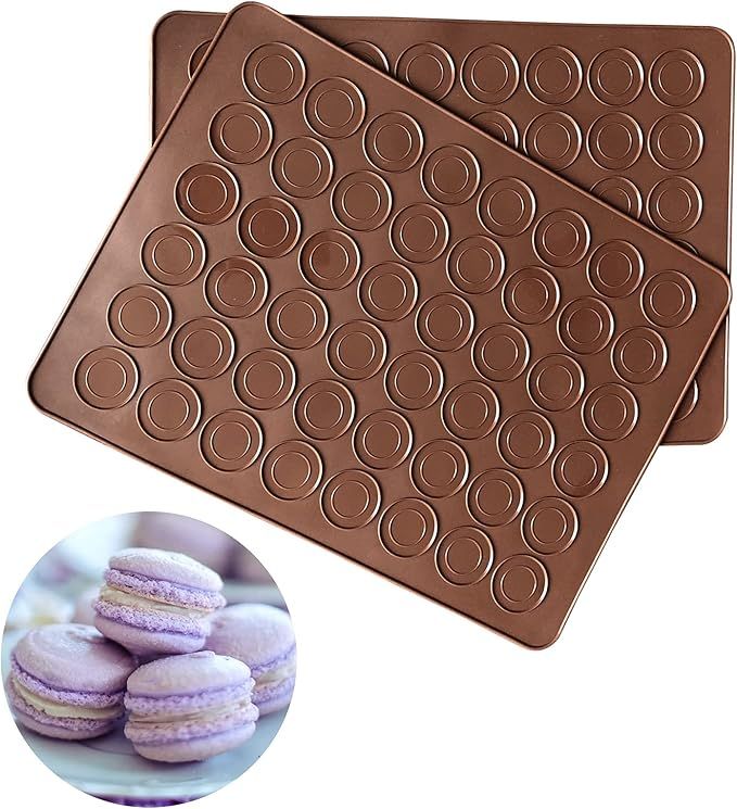 Silicone Macaron Baking Mats, 2 Non-Stick Silicone Baking Mats, Food Safe Baking Mat, Great For Macaron, Cookies,