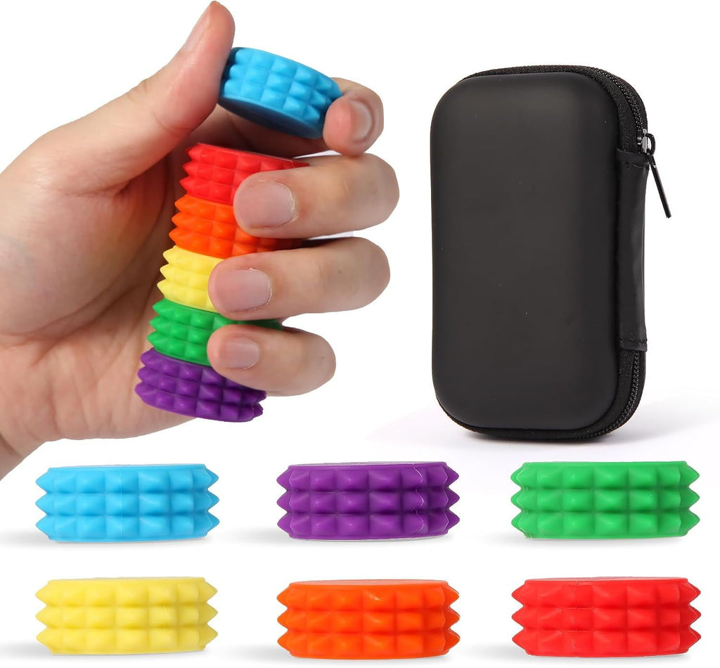 Silicone Magnetic Stress Balls, 6 Pack Pain Stim Fidget Toys Adults & Teens, Sensory Toys for Kids with Autism ADHD with Storage Box, Stress Relief & Focus Handheld Roller for Office Travel Classroom