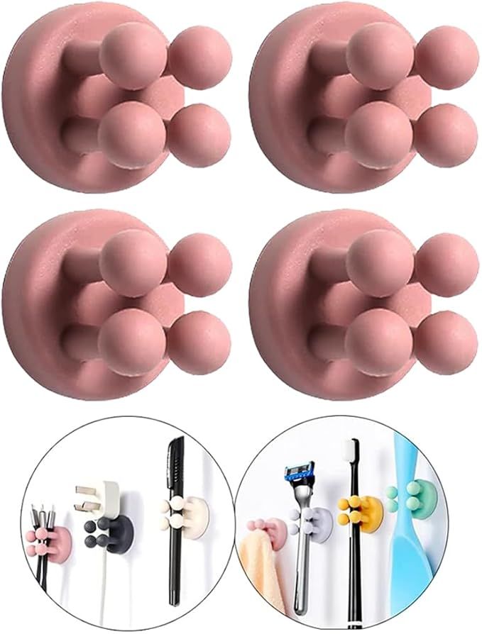Silicone Toothbrush Holders Razor Hooks Adhesive Wall Mounted for Hanging Towel Key Plug Cable