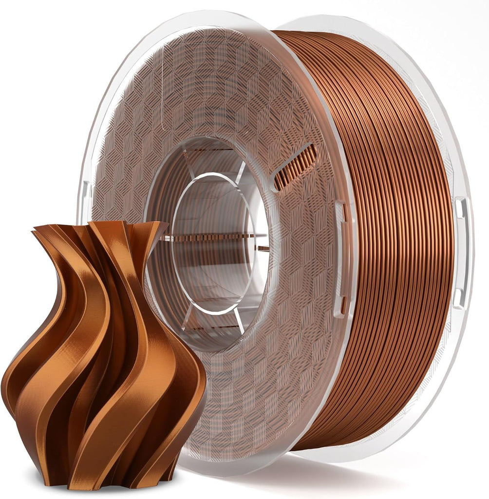Silk PLA Filament 1.75mm Copper 1KG, 3D Printer Filament Dimensional Accuracy +/- 0.02mm, 1kg Spool(2.2lbs) Fits for Most FDM 3D Printers