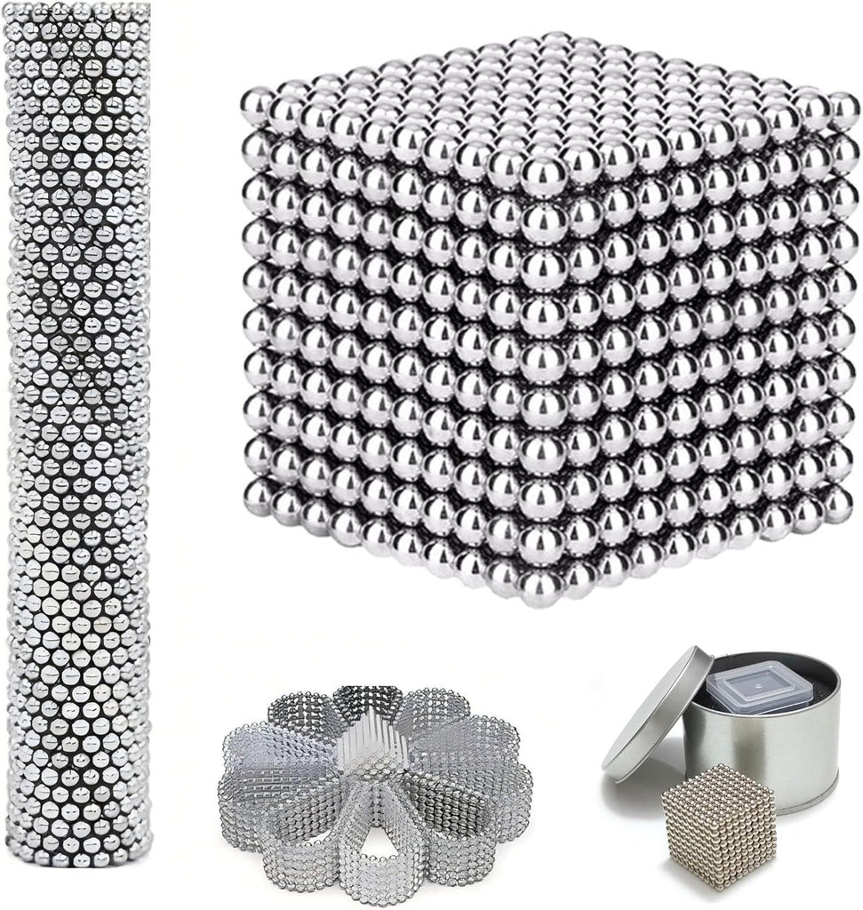 Silver Creative Building Balls 1000PCS, Adult DIY Fidget Kit, Stress Relief Toy for Adults Only, Modern Desktop Ornament & Relaxation Gift for Home and Office A1
