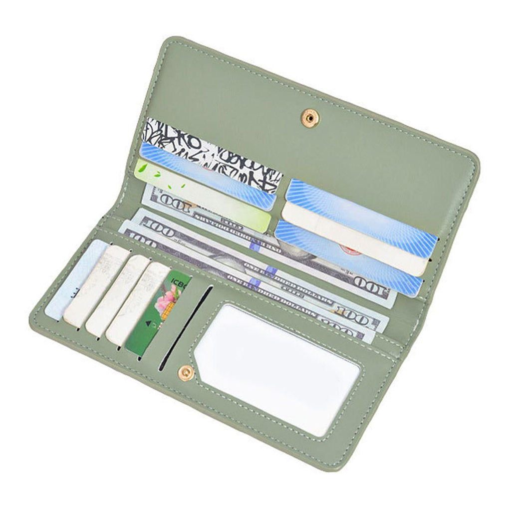 Simplified PU Long Clutch Wallet, Multi-card Slot ID Purse, Large-capacity Pouch for Coins & Bank Cards