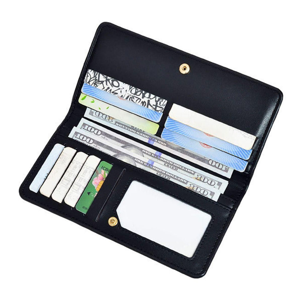 Simplified PU Long Clutch Wallet, Multi-card Slot ID Purse, Large-capacity Pouch for Coins & Bank Cards