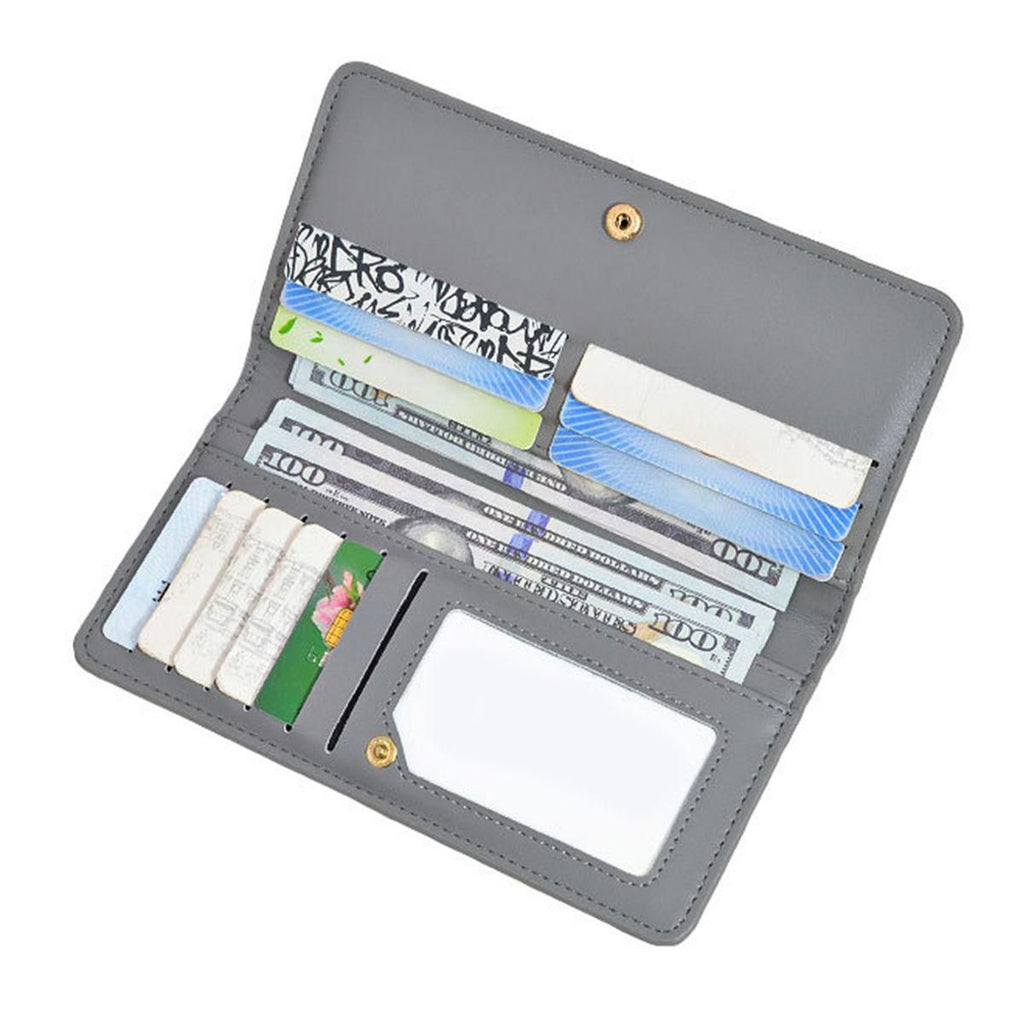 Simplified PU Long Clutch Wallet, Multi-card Slot ID Purse, Large-capacity Pouch for Coins & Bank Cards