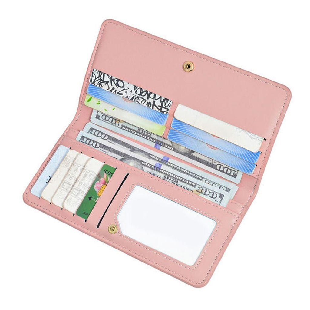 Simplified PU Long Clutch Wallet, Multi-card Slot ID Purse, Large-capacity Pouch for Coins & Bank Cards