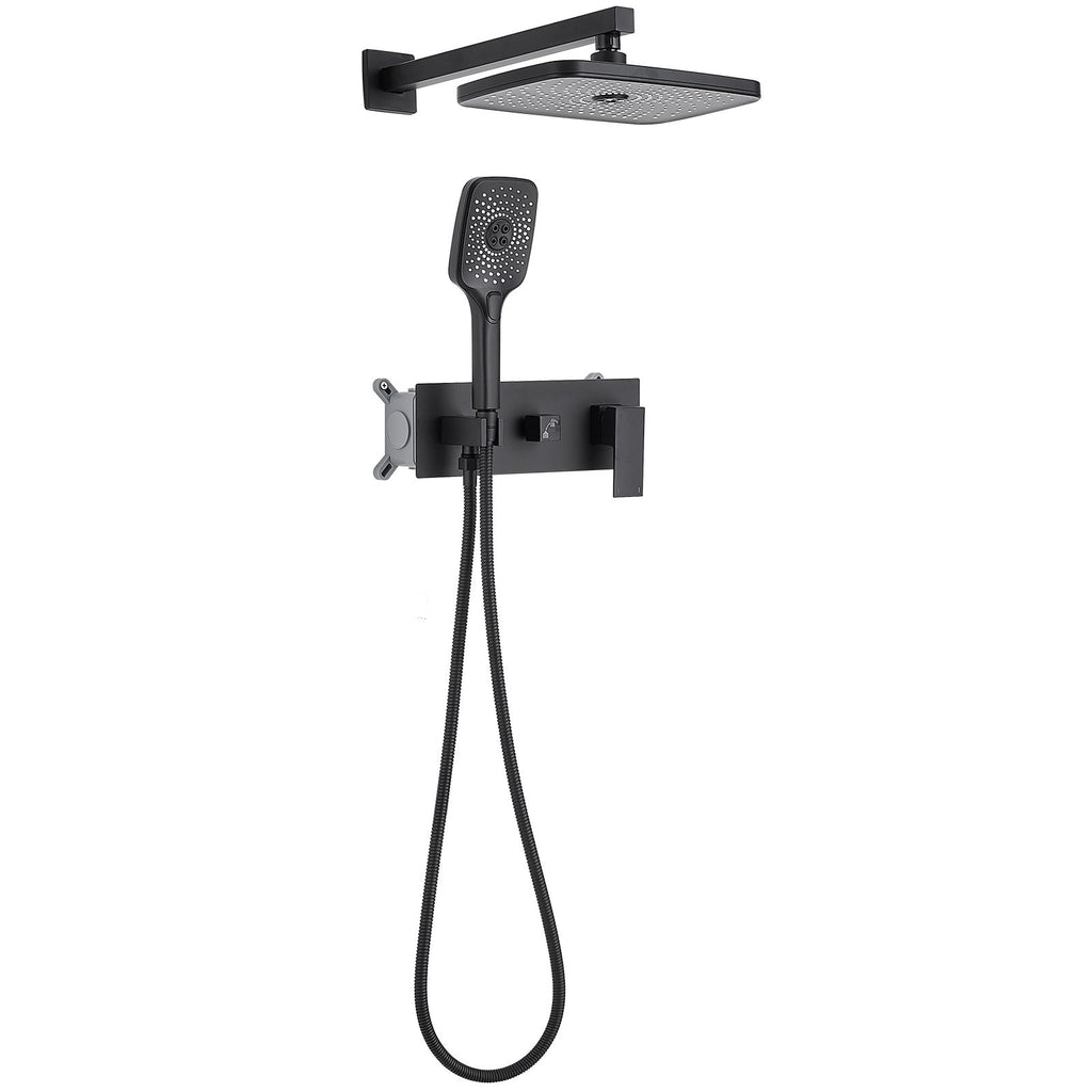 Single-Handle 2-Spray of Rain Shower Head System Shower Faucet and Handheld Shower Kit (Valve Included)