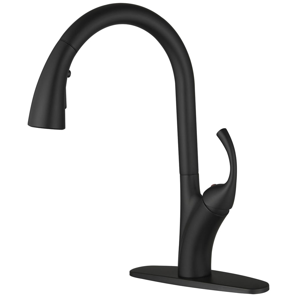 Single Handle Deck Mount Pull Down Sprayer Kitchen Faucet