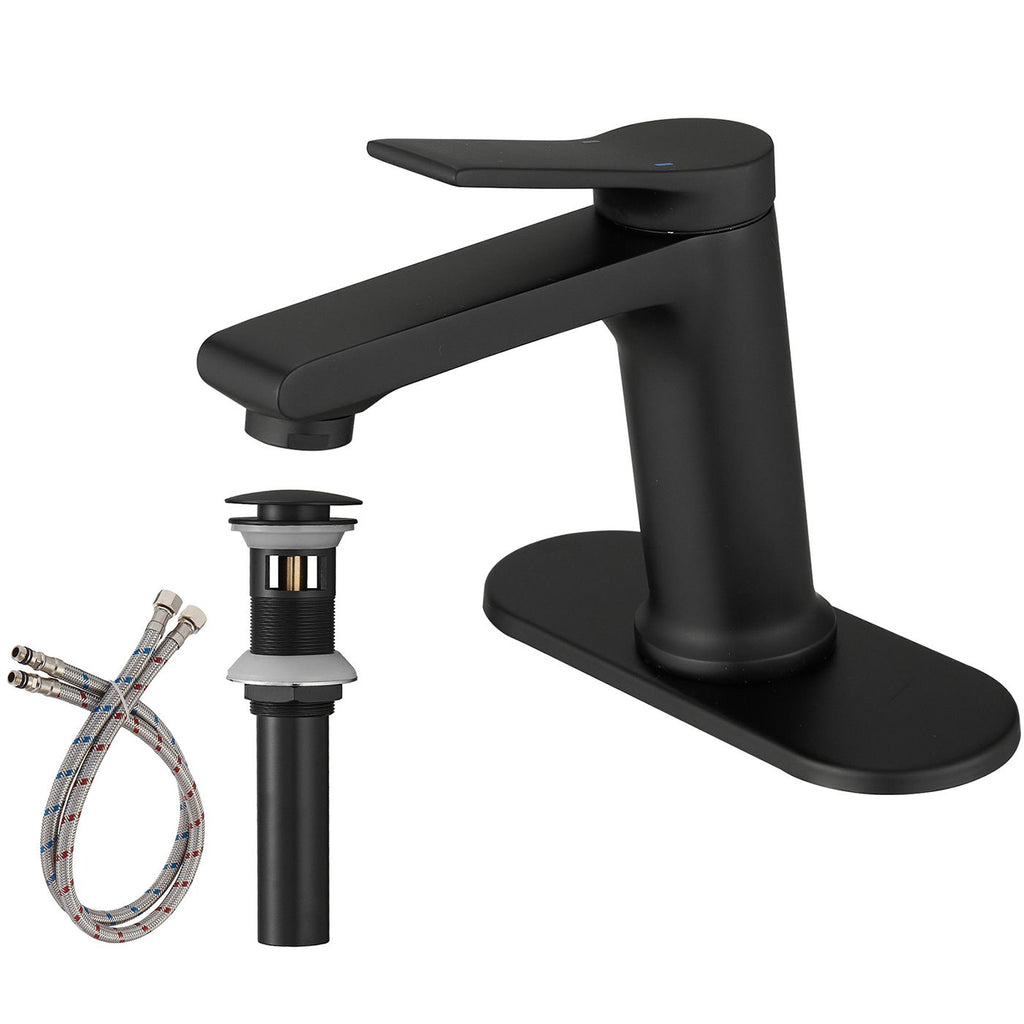 Single Hole Single-Handle Bathroom Faucet in Matte Black