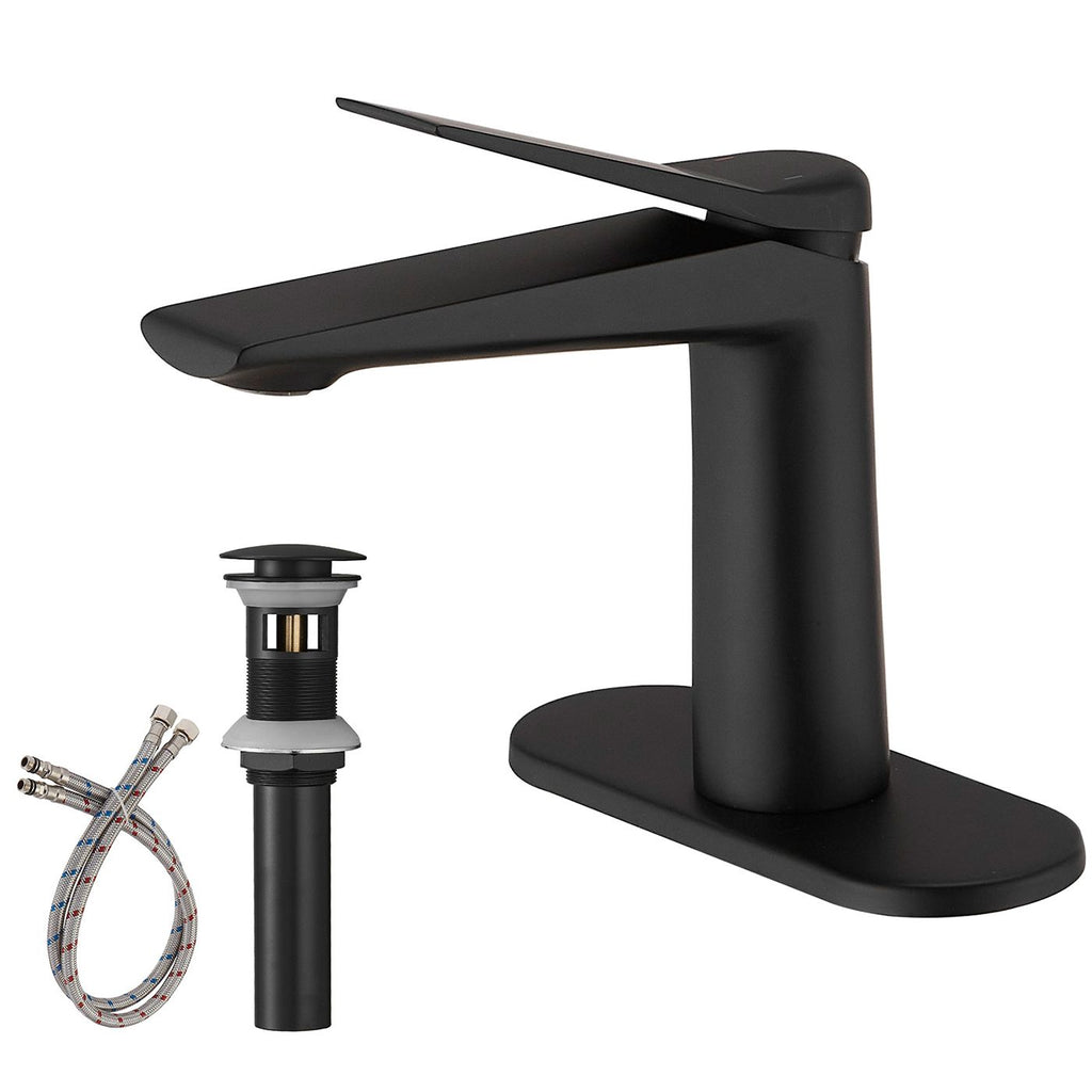 Single Hole Single-Handle Bathroom Faucet in Matte Black