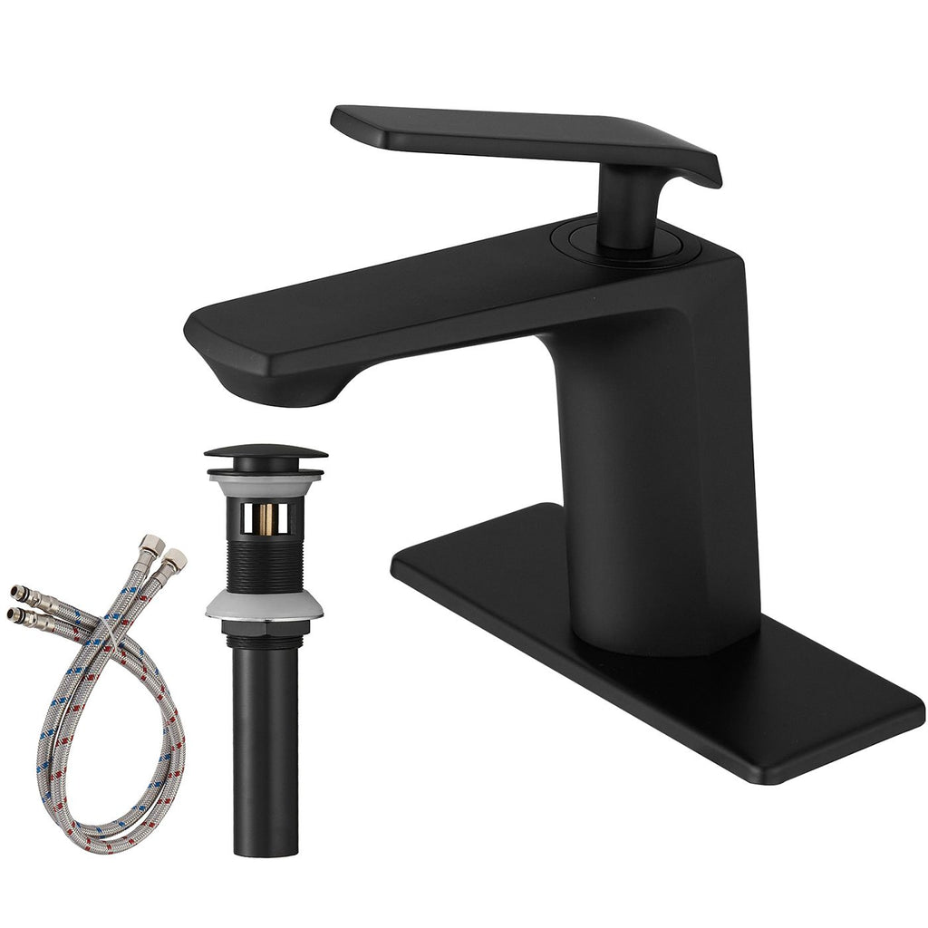 Single Hole Single-Handle Bathroom Faucet in Matte Black