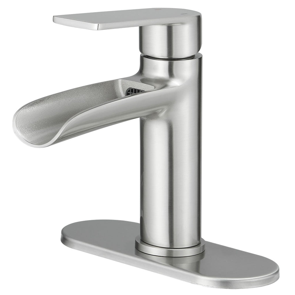 Single Hole Single-Handle Bathroom Faucet with Deck Plate
