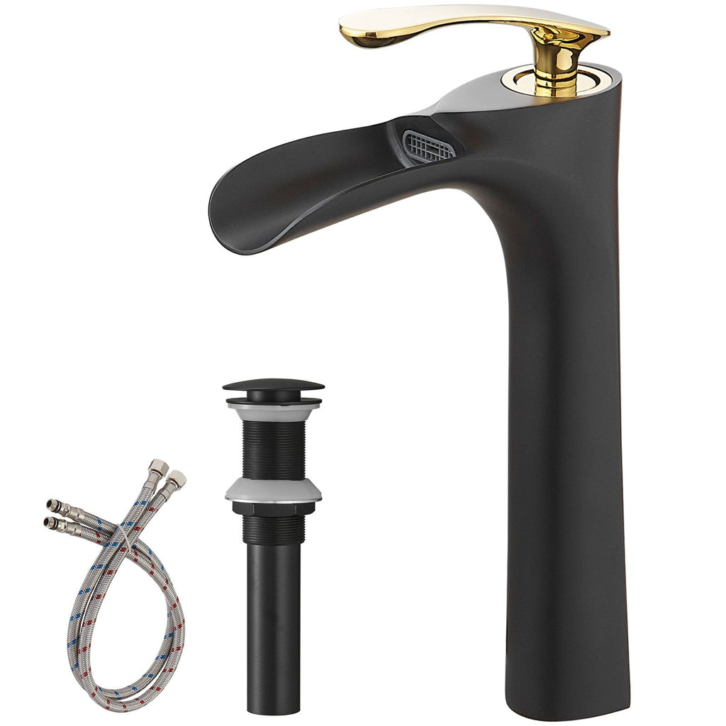 Single Hole Single Handle Bathroom Vessel Sink Faucet With Pop Up Drain