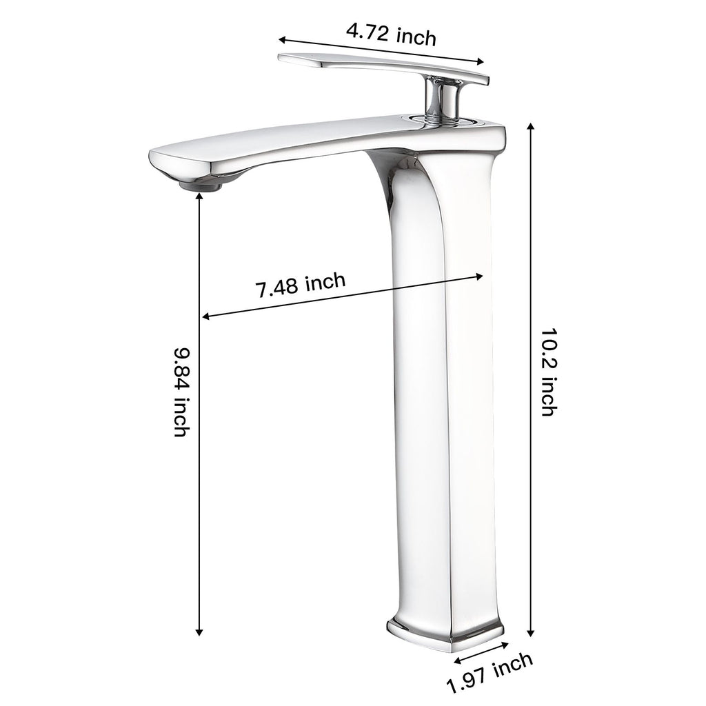 Single Hole Single Handle Bathroom Vessel Sink Faucet With Pop Up Drain