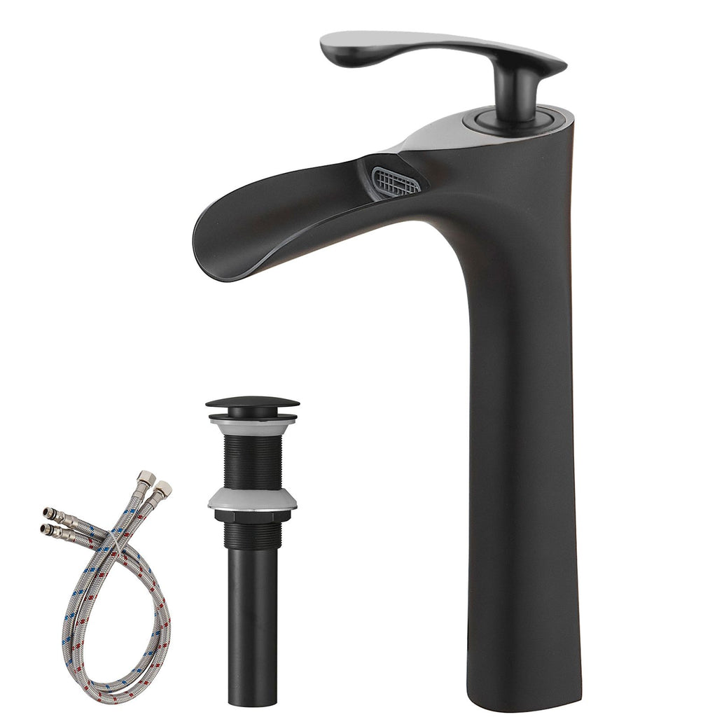 Single Hole Single Handle Bathroom Vessel Sink Faucet With Pop Up Drain