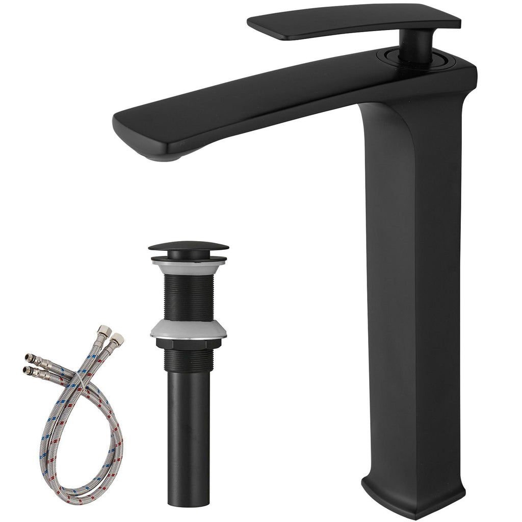 Single Hole Single Handle Bathroom Vessel Sink Faucet With Pop Up Drain