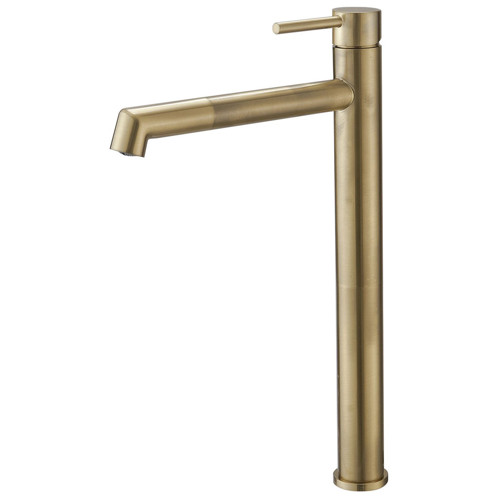 Single Hole Single Handle Bathroom Vessel Sink Faucet With Supply Hose in Black Gold