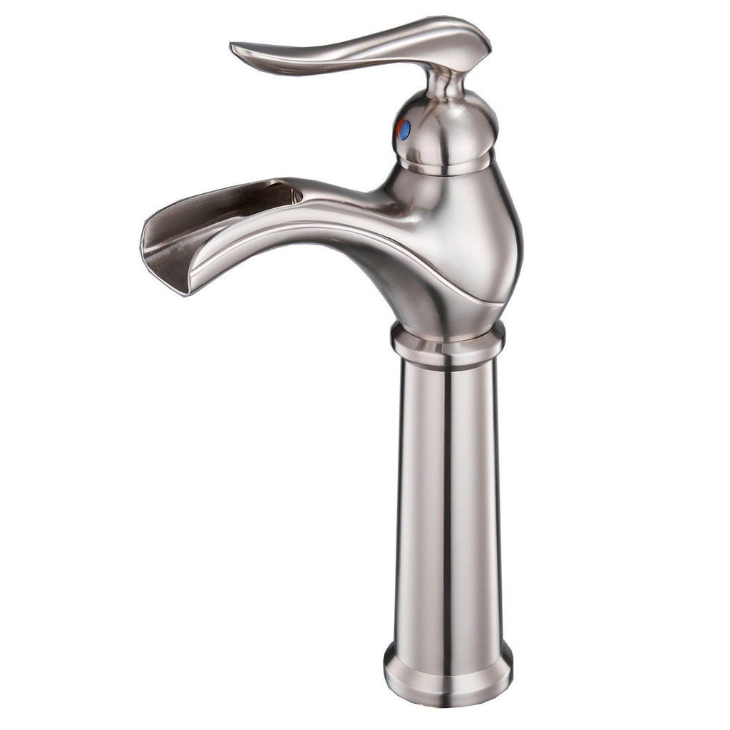 Single Hole Single-Handle Vessel Bathroom Faucet in Brushed Nickel Oil Rubbed Bronze