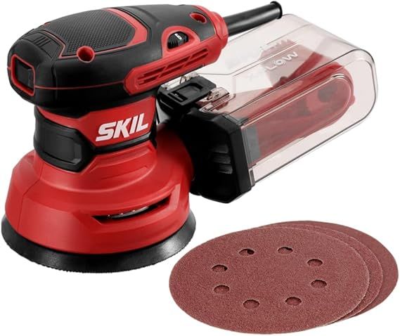 SKIL 5 Random Orbital Sander with Cyclonic Dust Box  3pc Sanding Sheet