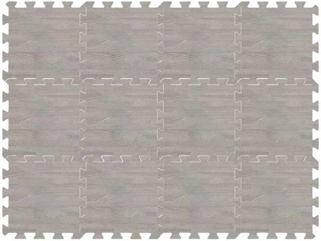Skyweaver 12 Tiles Soft Non-Toxic Baby Play Mat for Floor EVA Foam Jigsaw Puzzle Play Mat, Interlocking Squares with 0.6inch for Babies, Toddlers & Kids Gym, Nursery, Playroom, Gray