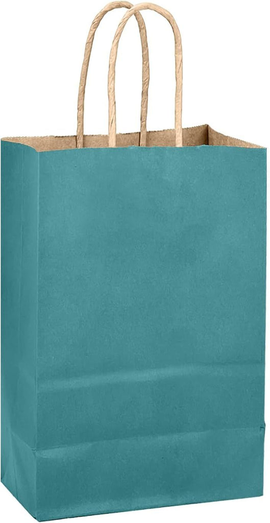 Slate Blue Gift Bag with Handles Bulk 24Pcs Paper Bags -8.3"x6"x3. 15" Party Favor Bags - Solid Color