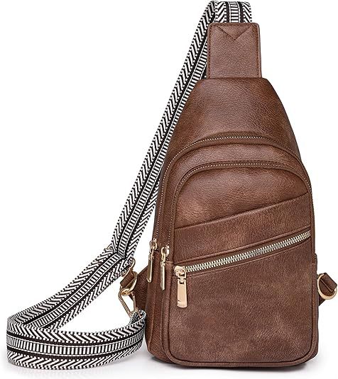 Sling Bag Crossbody Bags for Women, Fanny Packs for Women Chest Bag for Work Shopping Pack Crossbody Purse , Brown, Small, Sling Bag