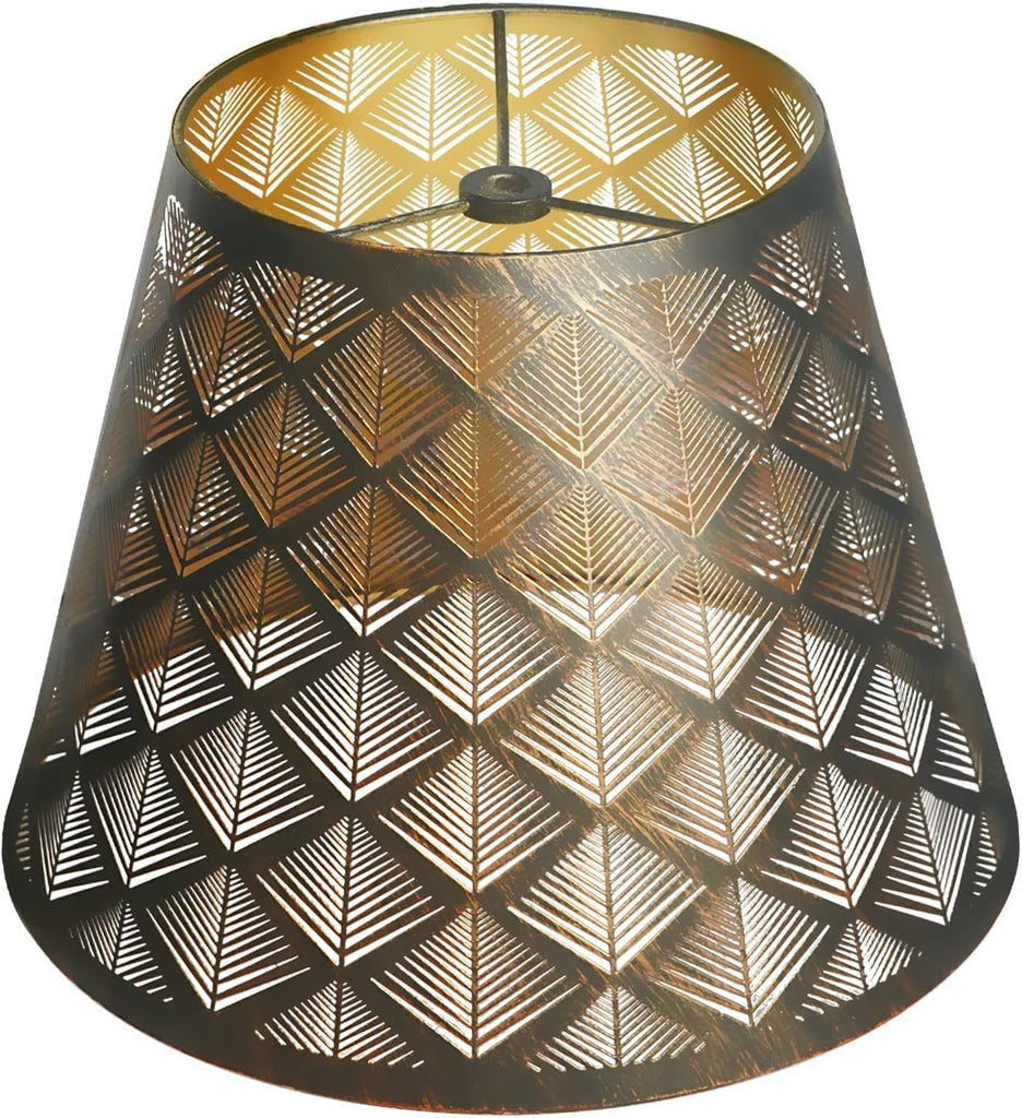 Small Barrel Lamp Shade, Metal Etched Arrow Lampshade Replacement for Table Lamps and Wall Lights