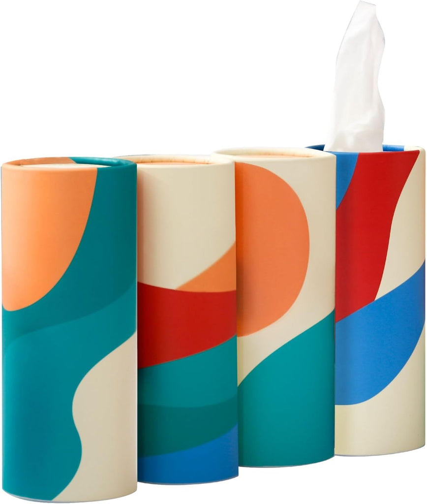 Small Car Tissues Holder with Facial Tissues for Car Travel Tissue Tubes Box Container for Car Cup Holder Car Tissues Cylinder