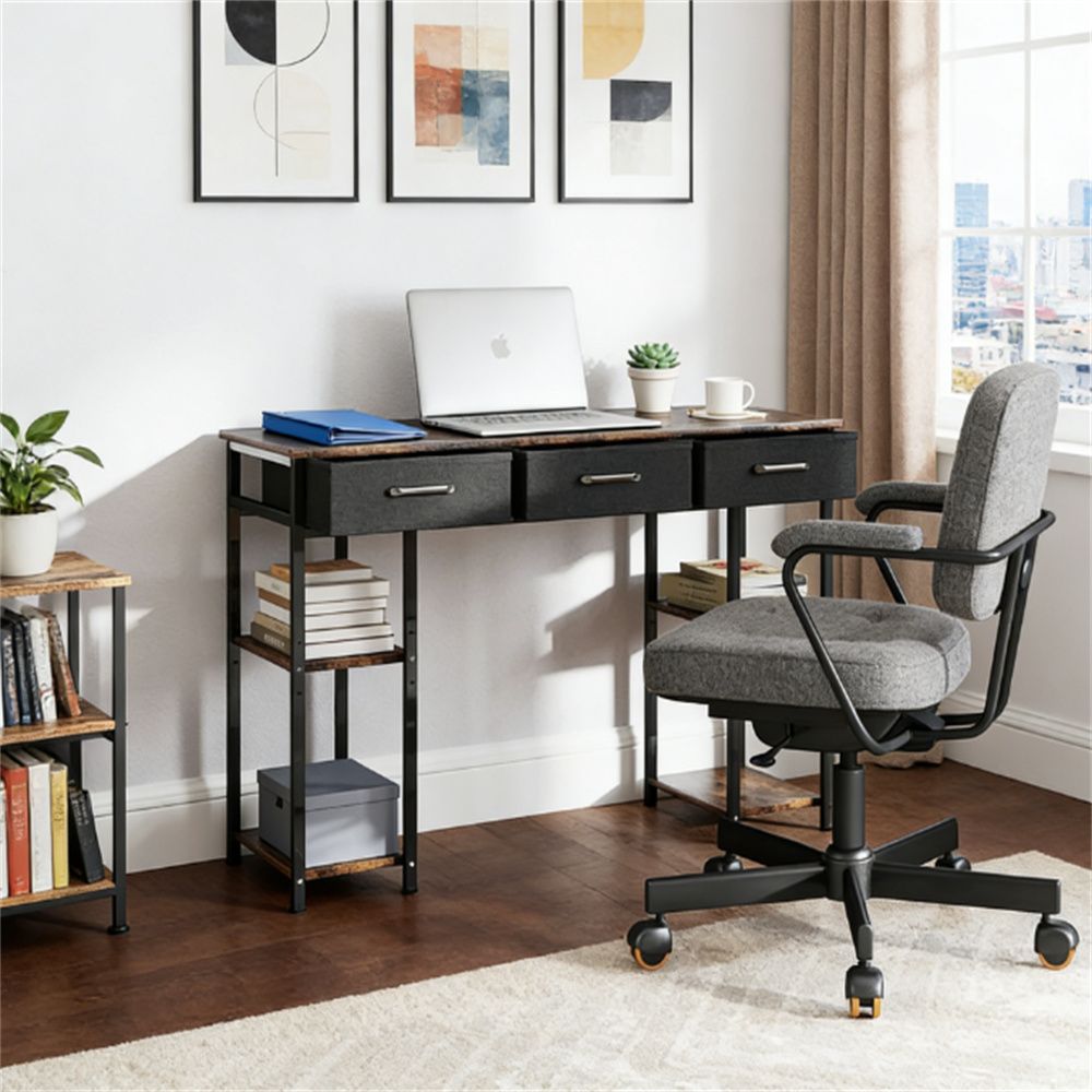 Small computer desk, writing desk, home office desk, student desk, rustic brown