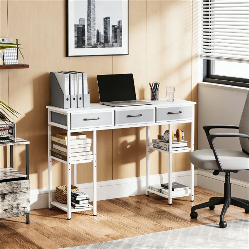 Small computer desk, writing desk, home office desk, student desk, white