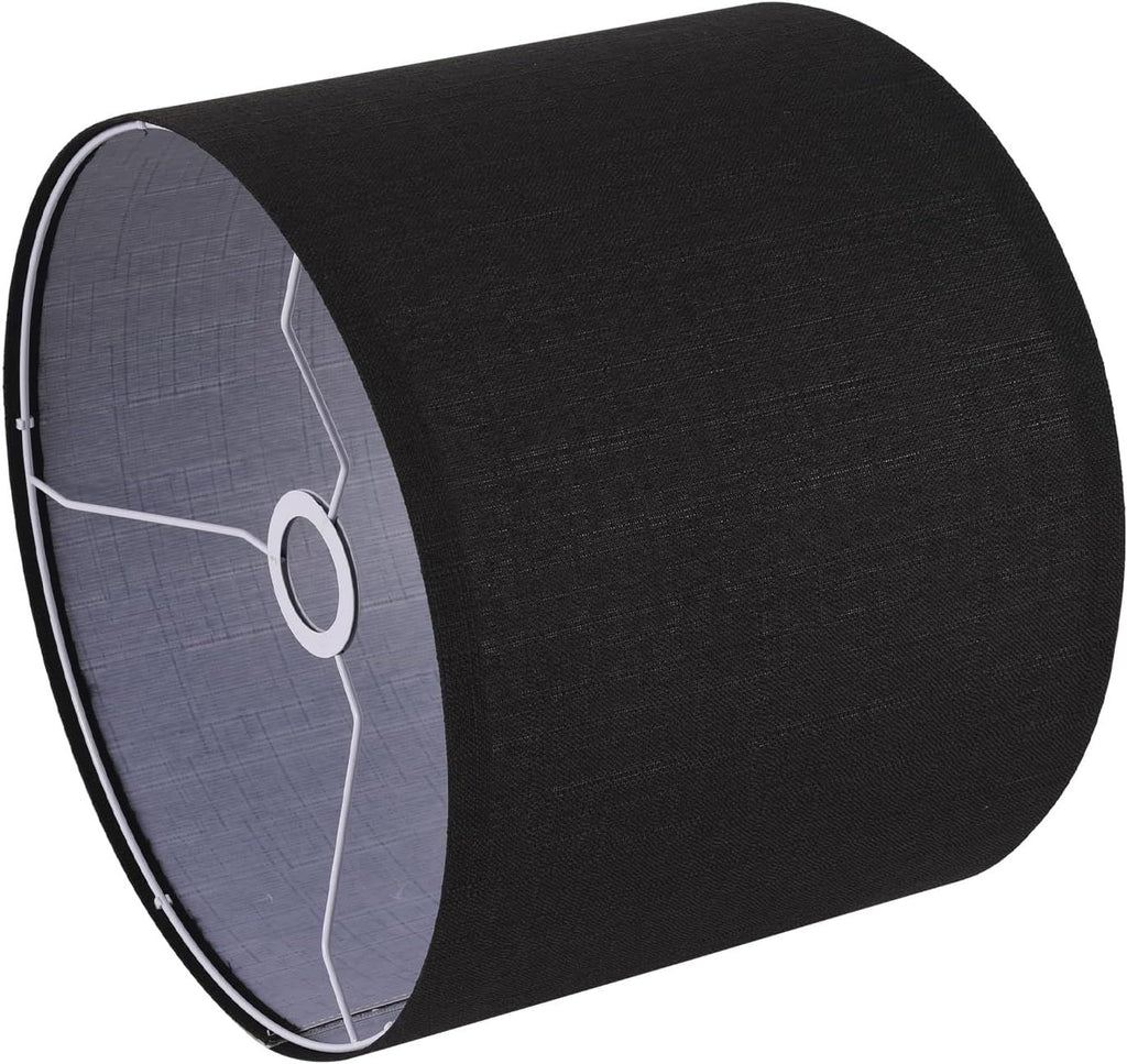Small Lamp Shade, Black Drum Lampshade 8.7''Top X 8.7'' Bottom X 7.9'' High