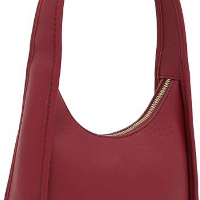 Small Minimalist Shoulder Bag for Women, Faux Leather Underarm Purse, Chic Top Handle Handbag for Everyday