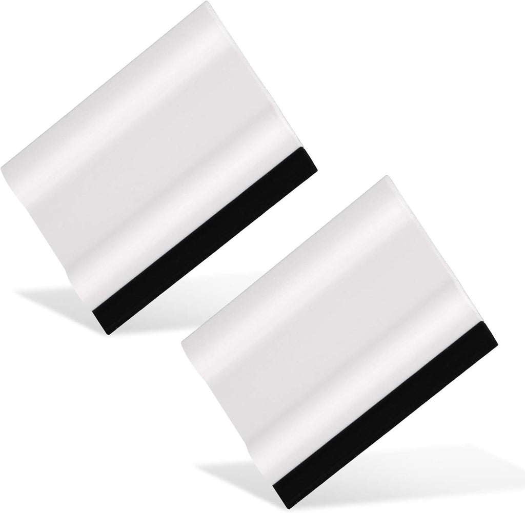 Small Rubber Squeegee 3" Block Squeegee for Car Window Windshield,Film,Stickers,Decals and Vinyl Applicator,Kitchens, Glass, Shower,Counter Cleaning Tool, Pack of 2-White